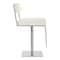 Armen Living Michele Swivel Adjustable Height Off-White Faux Leather and Brushed Stainless Steel Bar Stool LCMISWBABSWH - alternate 7